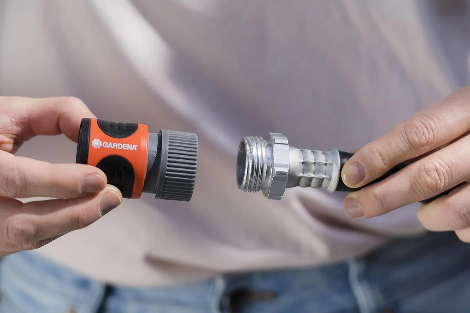 Classic Male Garden Hose Connector with Water Stop - Image 2