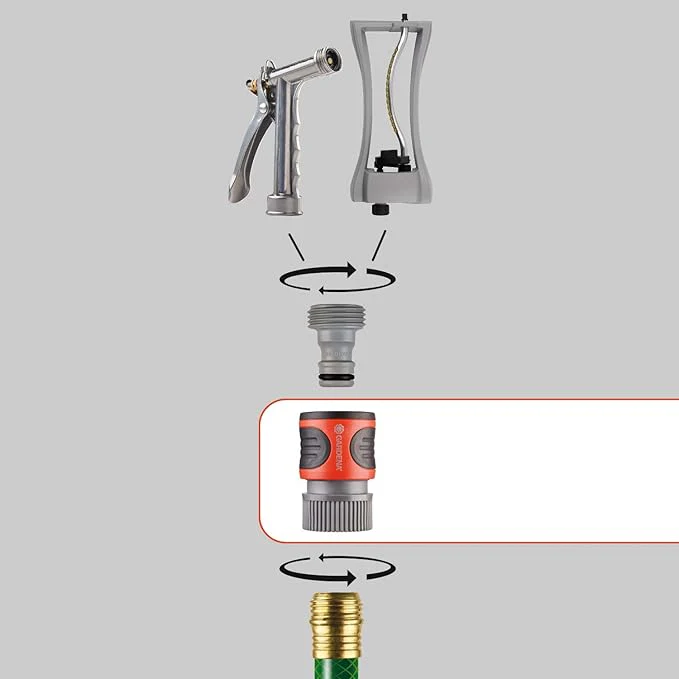 Classic Male Garden Hose Connector with Water Stop - Image 3