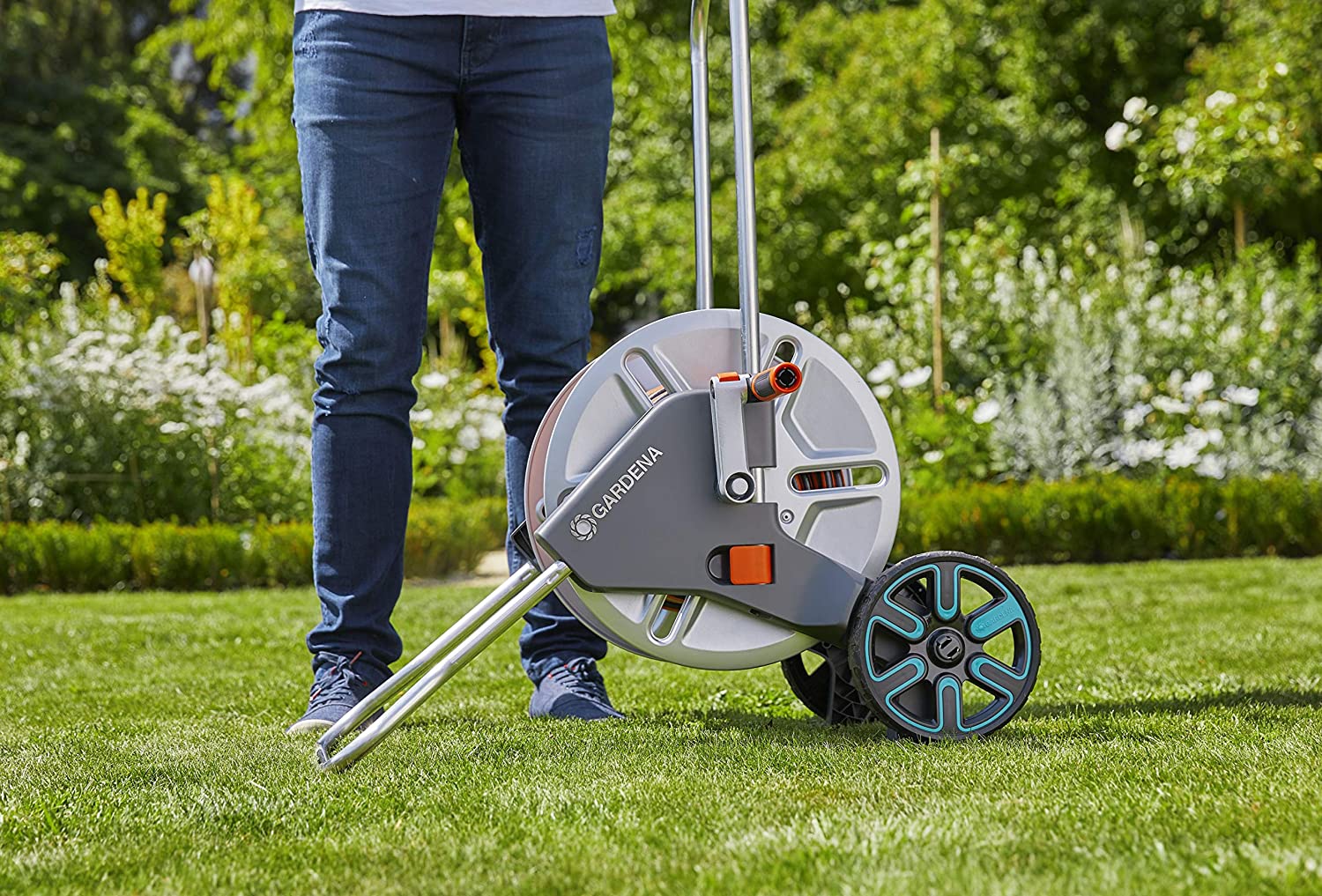 Metal Hose Cart with Easy Hose Guide, Including 82 ft ½” Hose - Image 2