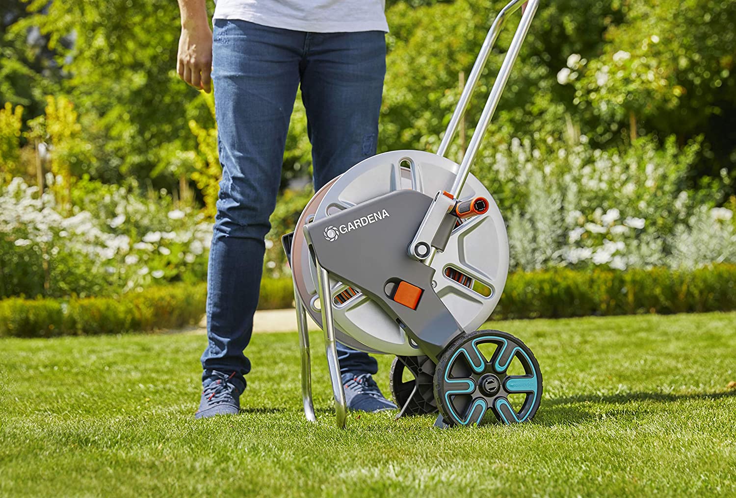 Metal Hose Cart with Easy Hose Guide, Including 82 ft ½” Hose - Image 3